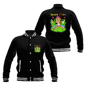 Discover jaguarss Happy Easter Day jaguarss Funny Easter Bunny Eggs Hunt Baseball Jackets