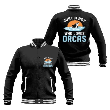 Discover Killer Whale Lover Ocean Animal Lover Just A Boy Orca Baseball Jackets