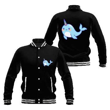 Discover Cute Sea Unicorns Rainbow Narwhal Baseball Jackets