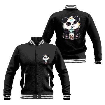 Discover Panda Pet Boba Tapioca Pearls Bubble Milk Tea Drink Panda Lover 3 Baseball Jackets