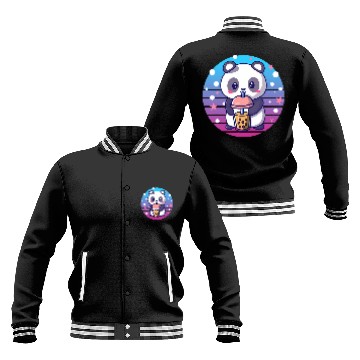Discover Panda Pet Boba Tapioca Pearls Bubble Milk Tea Drink Panda Lover 5 Baseball Jackets