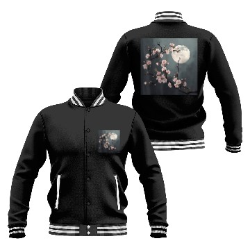 Discover Nighttime Garden of Ethereal Sakura Blossoms Baseball Tees Baseball Jackets