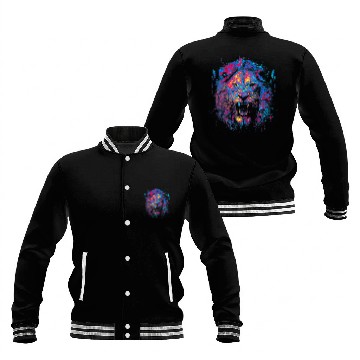 Discover Lion Pet Big cat face head lion Baseball Jackets