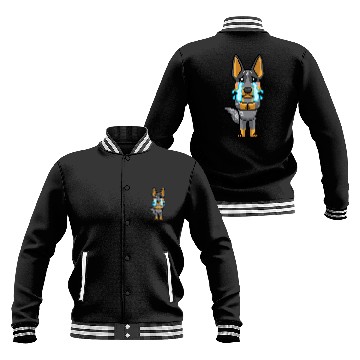 Discover Australian Cattle Dog Kawaii Sad Crying Emoticon Baseball Jackets