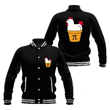 Discover Funny Math Chicken Pot Pi Chicken Pot Pie Baseball Jackets