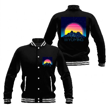 Discover Wyoming Mountains Pride Nature Hiking Camping Outdoors Baseball Jackets