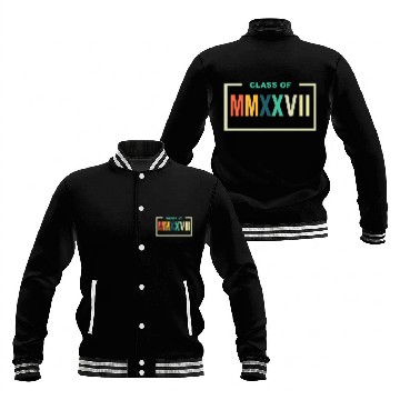 Discover Class of 2027 Roman Numerals Freshman Math Student Baseball Jackets