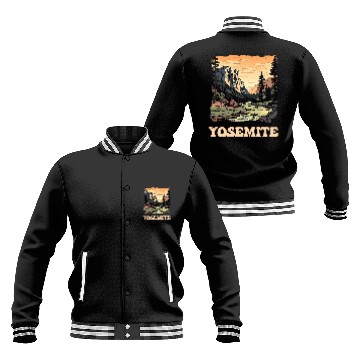 Discover Yosemite National Park Adventure Hiking Nature Design Baseball Tees Baseball Jackets