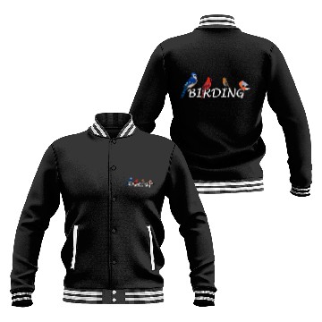 Discover Lacrosse Gift Birding Bird Birder Blue Jay Cardinal Bullfinch Robin Baseball Tees Baseball Jackets