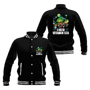 Discover Turtle Pet I Need Vitamin Sea Turtle Baseball Jackets