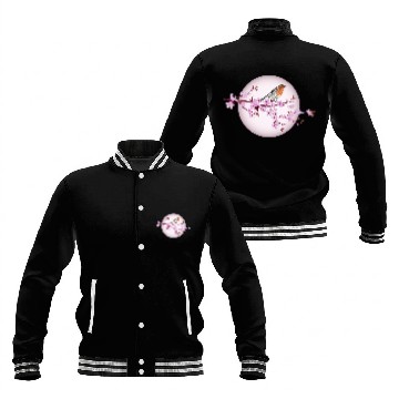 Discover Robin enjoys cherry blossom Baseball Jackets