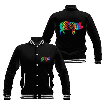 Discover Pig Tie Dye vintages Pig Lover Baseball Jackets