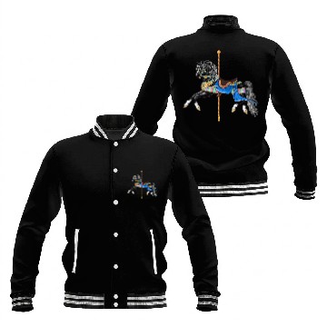 Discover Black Stallion Carousel Horse Baseball Jackets