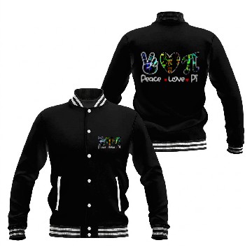 Discover Peace Love Pi Math Love Pi Day Mathematics Math Teachers 21 Baseball Jackets