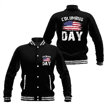 Discover Happy Columbus Day Native American US Flag Baseball Tees Baseball Jackets