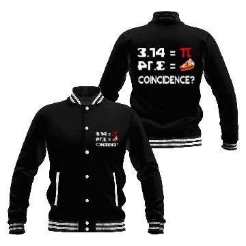 Discover Pi Day 3 14 Pie Symbol Coincidence Funny Math Pun Pi Baseball Tees Baseball Jackets