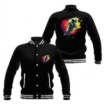 Discover astronaut floating in space Galactic spaceman Idea Creative 2 Baseball Jackets
