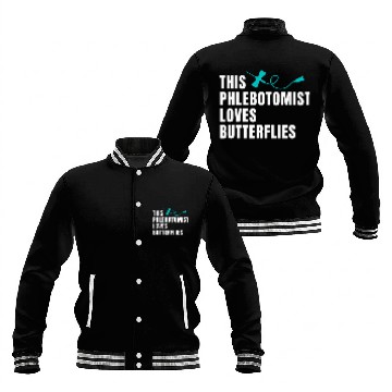 Discover Phlebotomist Phlebotomy Loves Butterflies Baseball Jackets