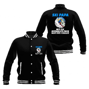Discover Skiing Ski mountains skiing funny dad gift Baseball Jackets