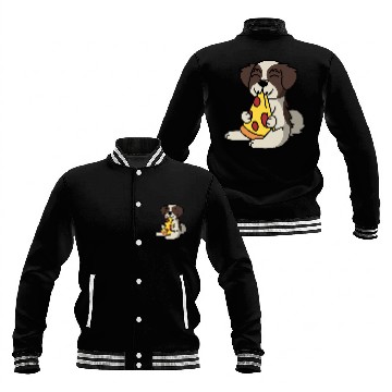 Discover Shih Tzu Eating Pizza Dog Baseball Jackets