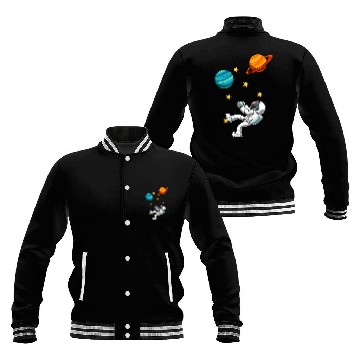 Discover Funny Rock Climbing Astronaut Baseball Jackets
