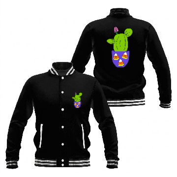 Discover Cactus In Halloween Candy Corn Pot Baseball Tees Baseball Jackets
