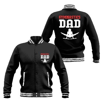 Discover Funny Fathers Day Gymnastics Dad For Men Zip Baseball Jackets