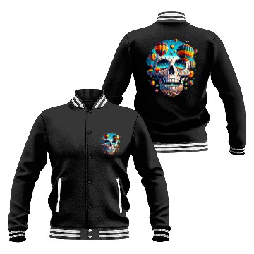 Discover Soaring Spirit Skull Balloon Flight Joy Balloon Albuquerque Baseball Jackets