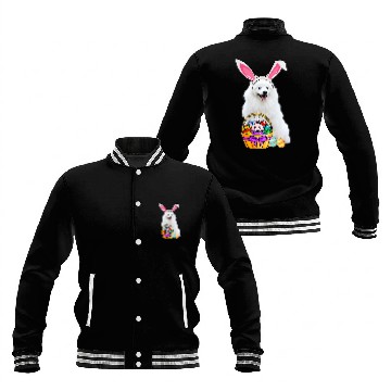 Discover Easter Egg Funny American Eskimo Dog Easter Baseball Jackets