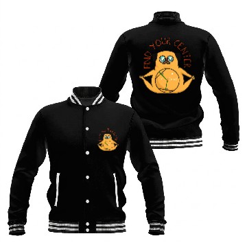 Discover Find Your Center Pug Yoga Baseball Jackets