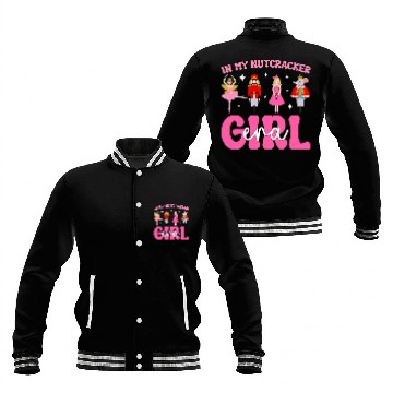 Discover In My Nutcracker Girl Era Pink Christmas Nutcracker Ballet Baseball Jackets