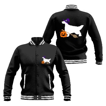 Discover English Setter Witch Hat Halloween Dog Costume Zip Baseball Jackets