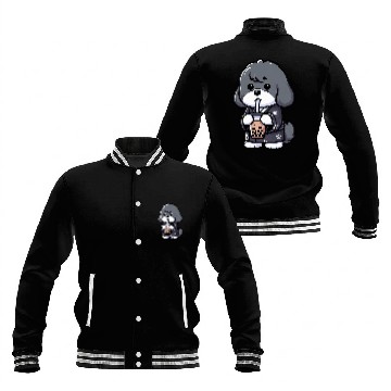 Discover Lhasa Apso Bubble Tea Funny Dog Boba Baseball Jackets
