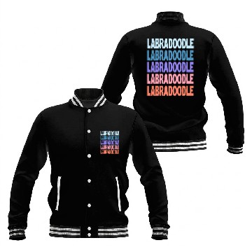 Discover Funny Modern Repeated Text Design Labradoodle Baseball Jackets