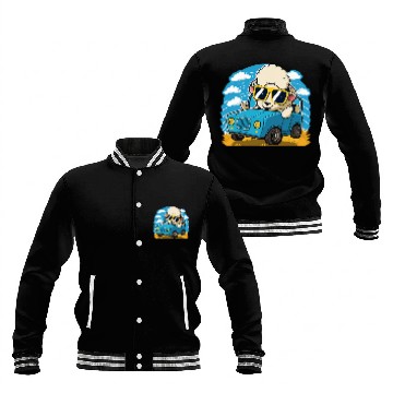 Discover Sheep Lover Joyful Eid Celebration with funny Sheep Driving Car Baseball Jackets