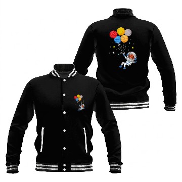 Discover Funny Cheetah Astronaut With Planets In Hand Baseball Jackets