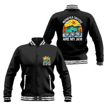 Discover Monster Trucks Are My Jam vintages Retro 29 Zip Baseball Jackets