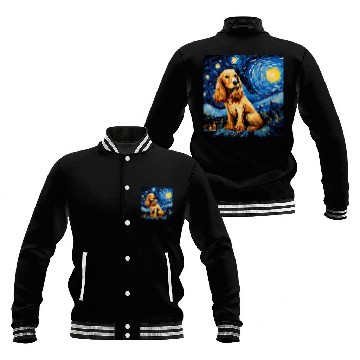 Discover Cocker Spaniel Starry Night For Dog Mom Dog Dad Baseball Jackets