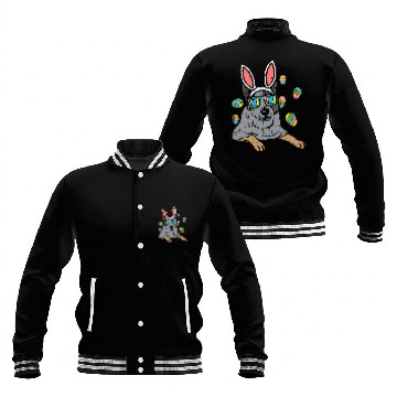 Discover Heeler Bunny Ears Glasses Easter Eggs Australian Cattle Dog Baseball Jackets