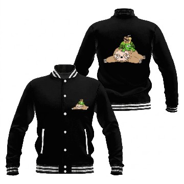 Discover Turtle with Snail 2Sloth Lazy Chill Nap Yoga Baseball Jackets