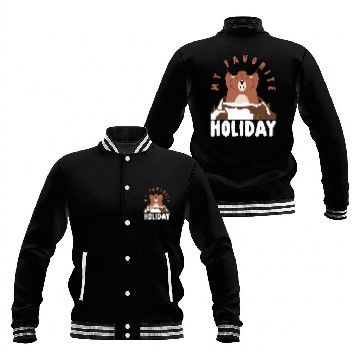 Discover My Favorite Holiday Ground Pig Squirrel Groundhog Baseball Tees Baseball Jackets