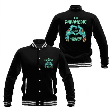 Discover This Paramedic Loves Halloween EMT Zombie Baseball Jackets