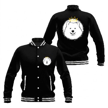 Discover Dog Samoyed with Crown Baseball Jackets