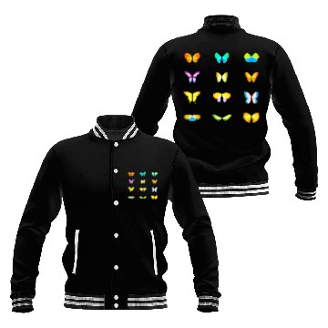 Discover Modern Abstract Butterfly Insect Animal Pattern Art Baseball Tees Baseball Jackets