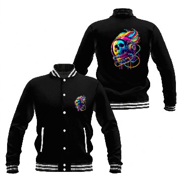 Discover Rainbow Astronaut Skull Space Lovers Cool Graphic Baseball Jackets 4 Baseball Tees