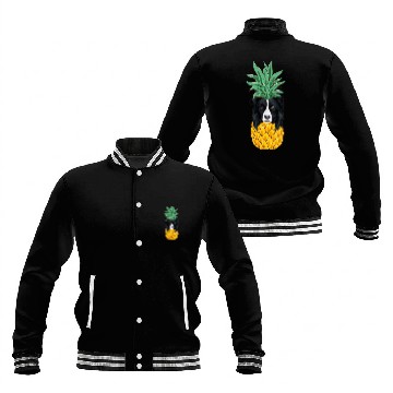 Discover Funny Border Collie pineapples Dog Baseball Jackets