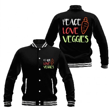 Discover Peace Love Veggies Vegetable Baseball Tees Baseball Jackets