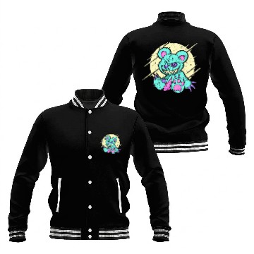Discover Horror Teddy Bear Pastel Goth Aesthetic Goth Gothic Emo Baseball Jackets