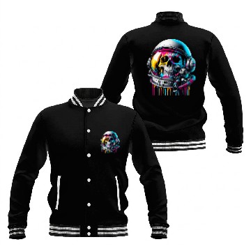 Discover Rainbow Astronaut Skull Space Lovers Cool Graphic Baseball Jackets 5 Baseball Jackets