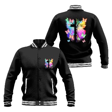 Discover Way Maker Butterfly Half Cross Funny Christian Butterfly Baseball Jackets Baseball Jackets
